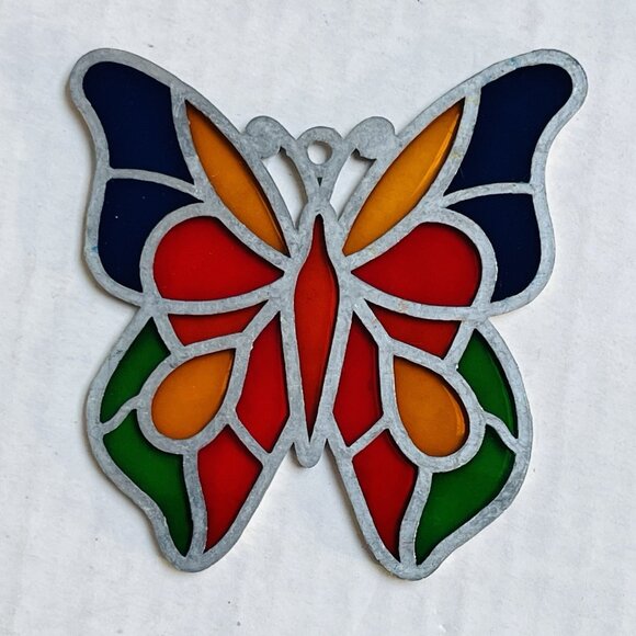 MCM Hanging Suncatcher Window Ornament Retro Butterfly Acrylic Colorful - Picture 2 of 4